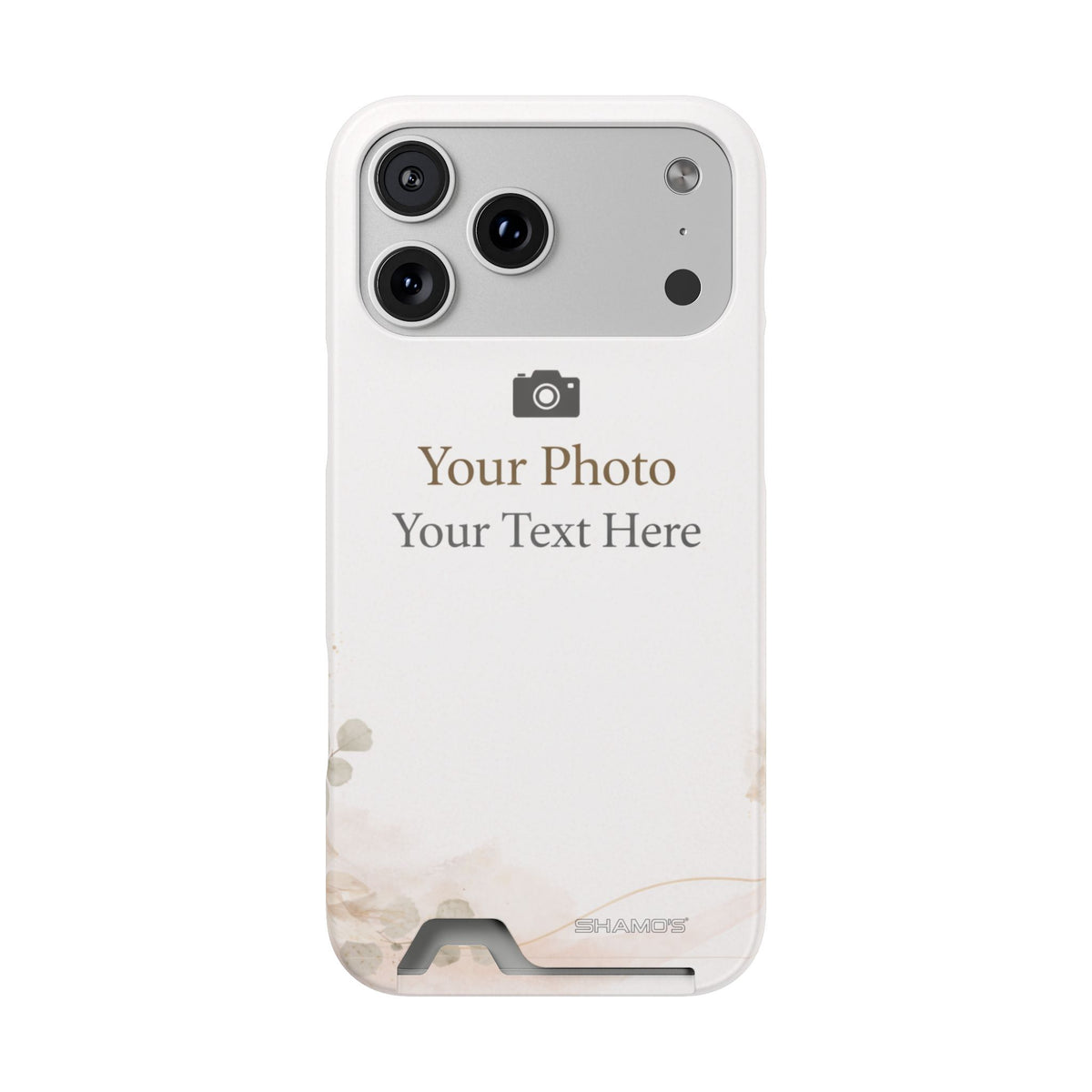 Funda para teléfono personalizable con tarjetero | Añade tu propia foto y texto