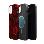 Melted Lava Dark Red Floral iPhone Case — MagSafe Compatible  Shamo's