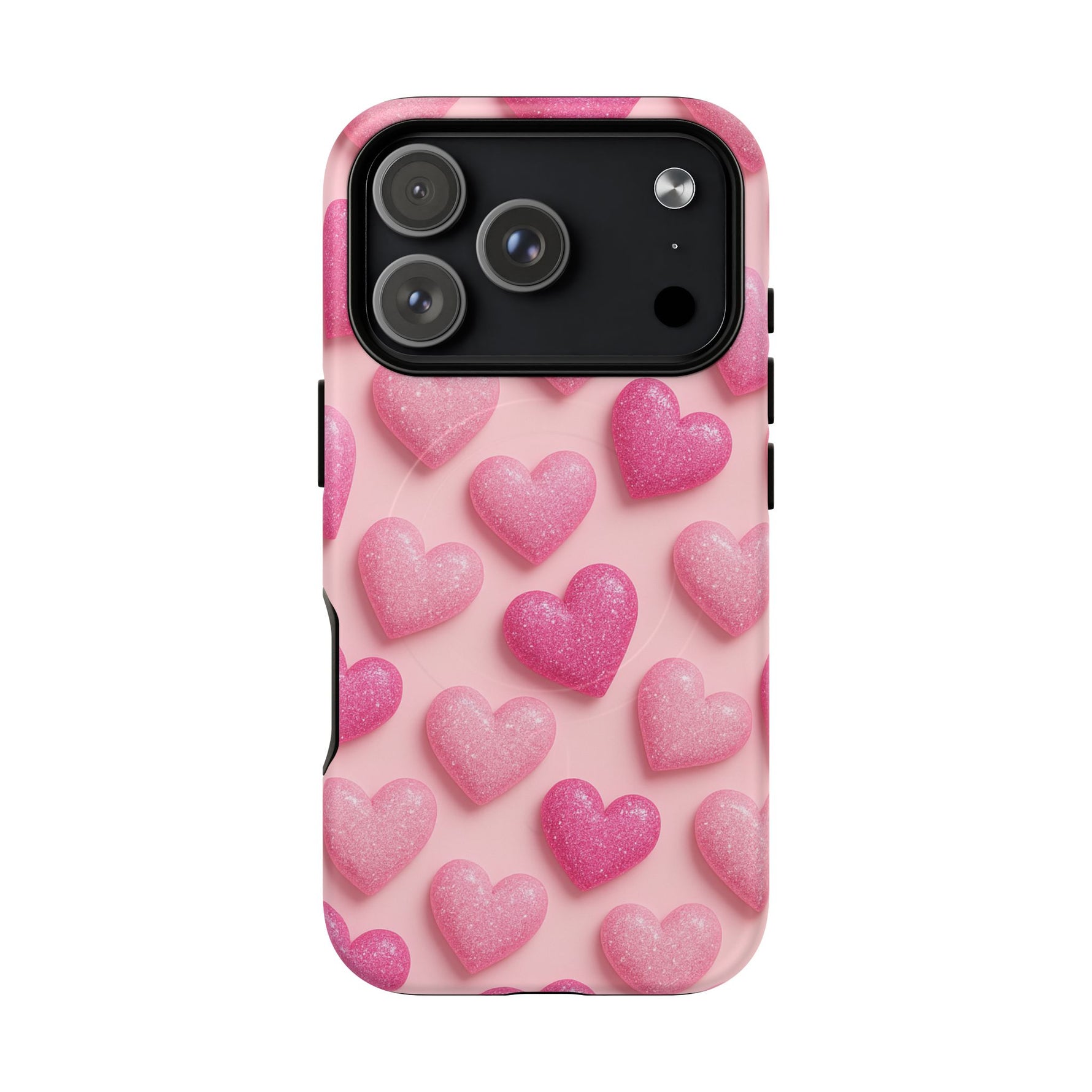 Barbiecore Glitter Hearts iPhone Case | MagSafe - Shamo's
