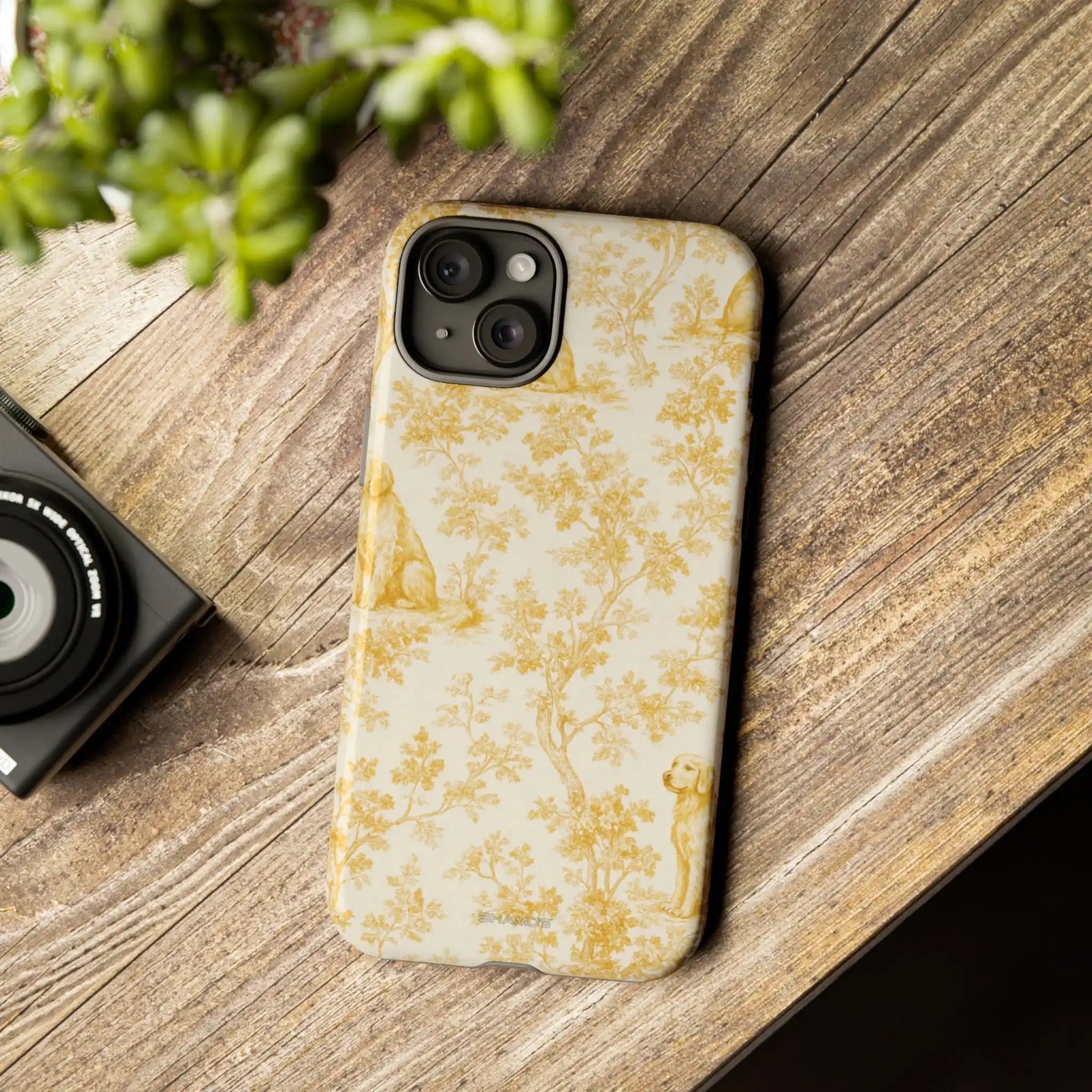 Golden Retriever Pattern Phone Case — Impact Resistant Tough Cases