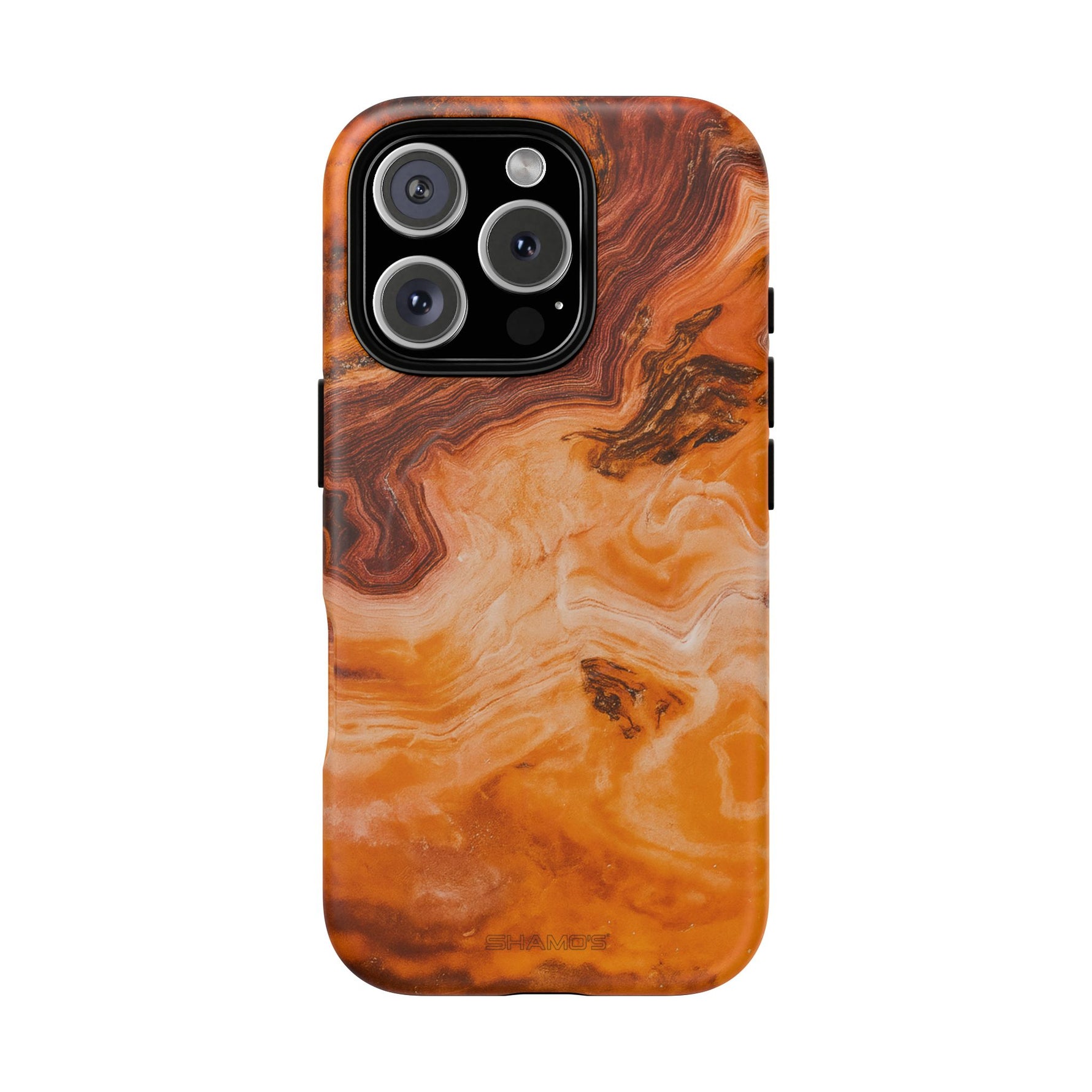 iPhone-Hülle aus bernsteinfarbenem Achatmarmor – kompatibel mit MagSafe