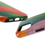 Abstract Color Wave Tough Phone Case — Bold Orange & Green Protective Phone Cover  Shamo's