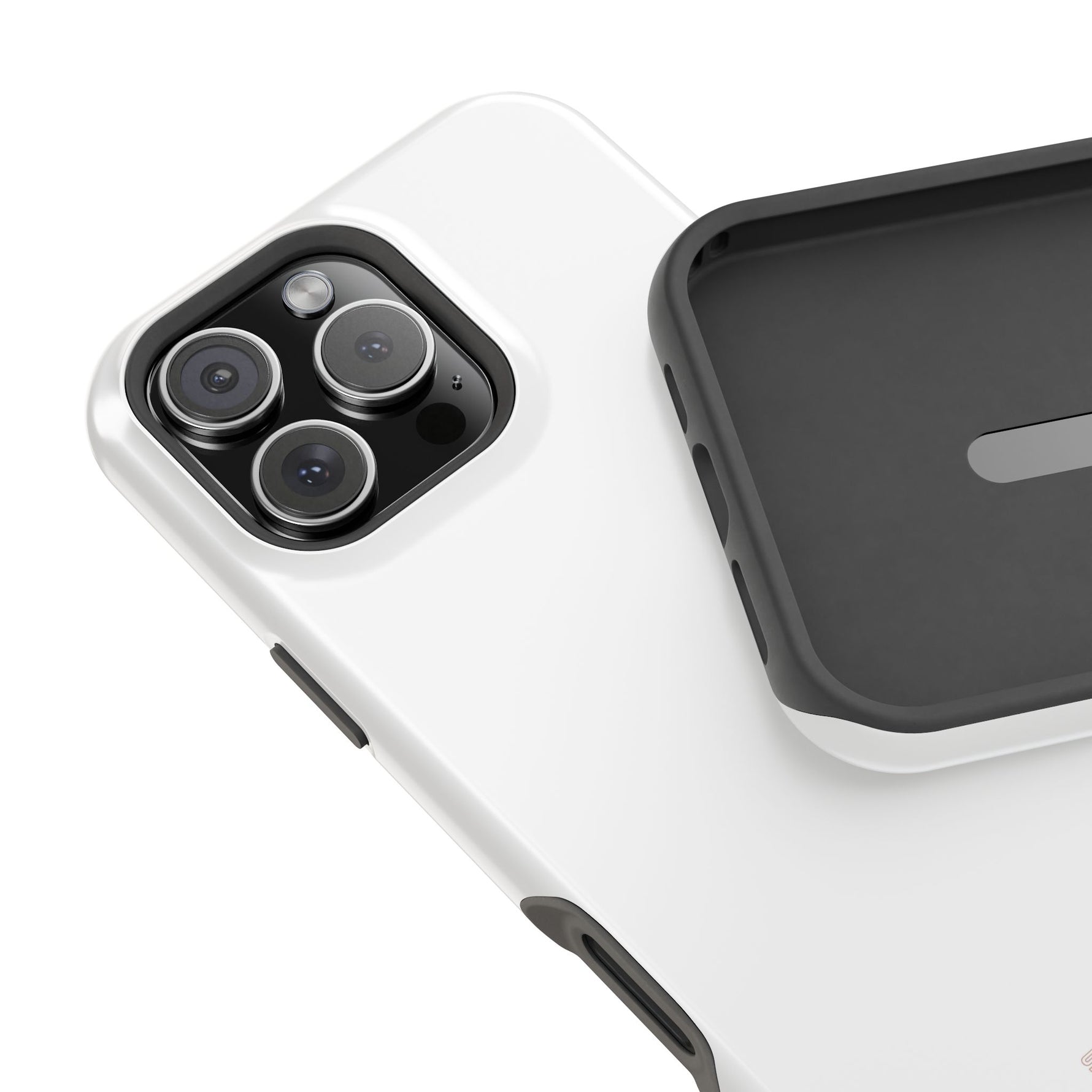 White Solid Color MagSafe Compatible Impact-Resistant Phone Case