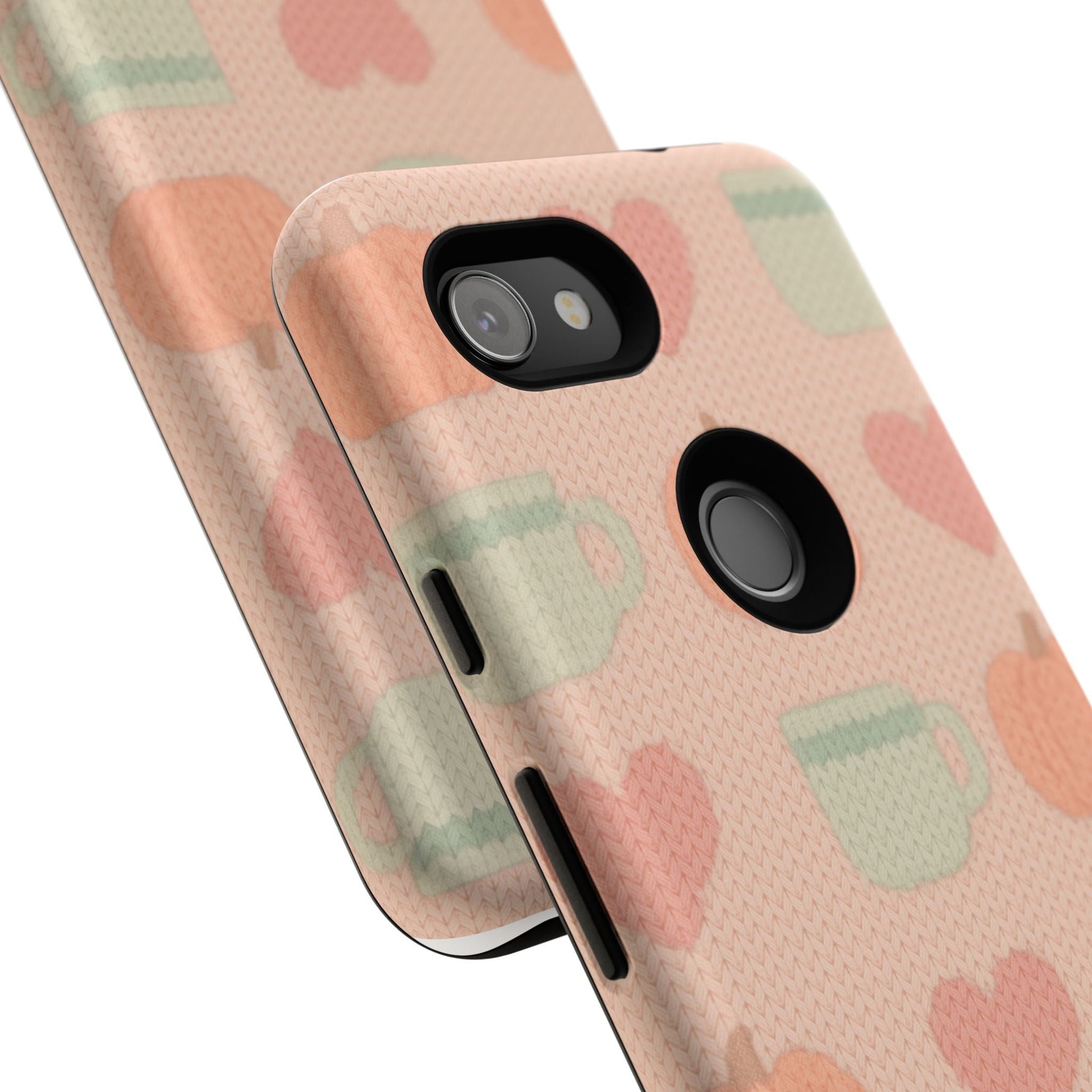 Autumn Cozy iPhone Case – Pumpkin, Heart & Coffee Cup Pattern  Shamo's