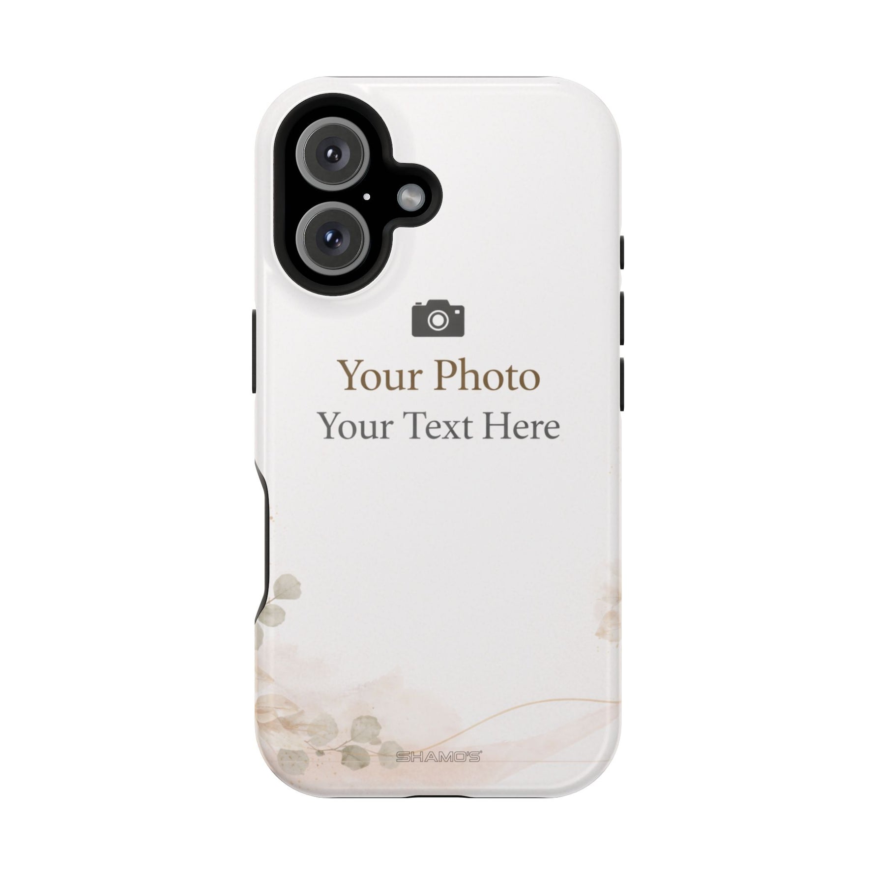 Personalizable Impact-Resistant Phone Case — Add Photo & Text - iPhone 16 / Glossy / Without gift packaging - Shamo's