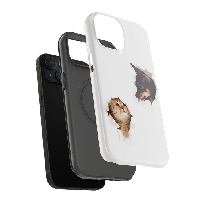 Impact-Resistant Cases with a cat and a dog