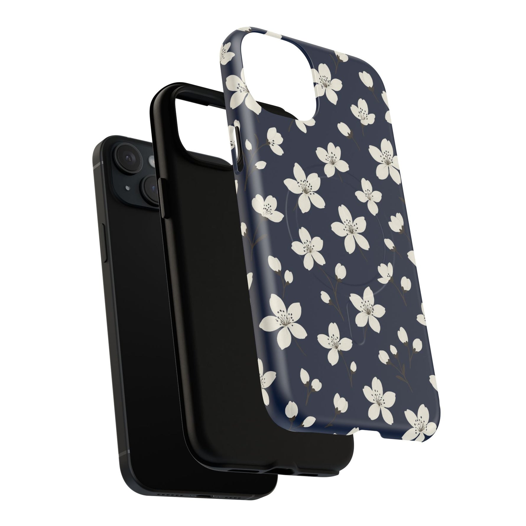 Navy Blossom Floral iPhone Case | MagSafe  Shamo's