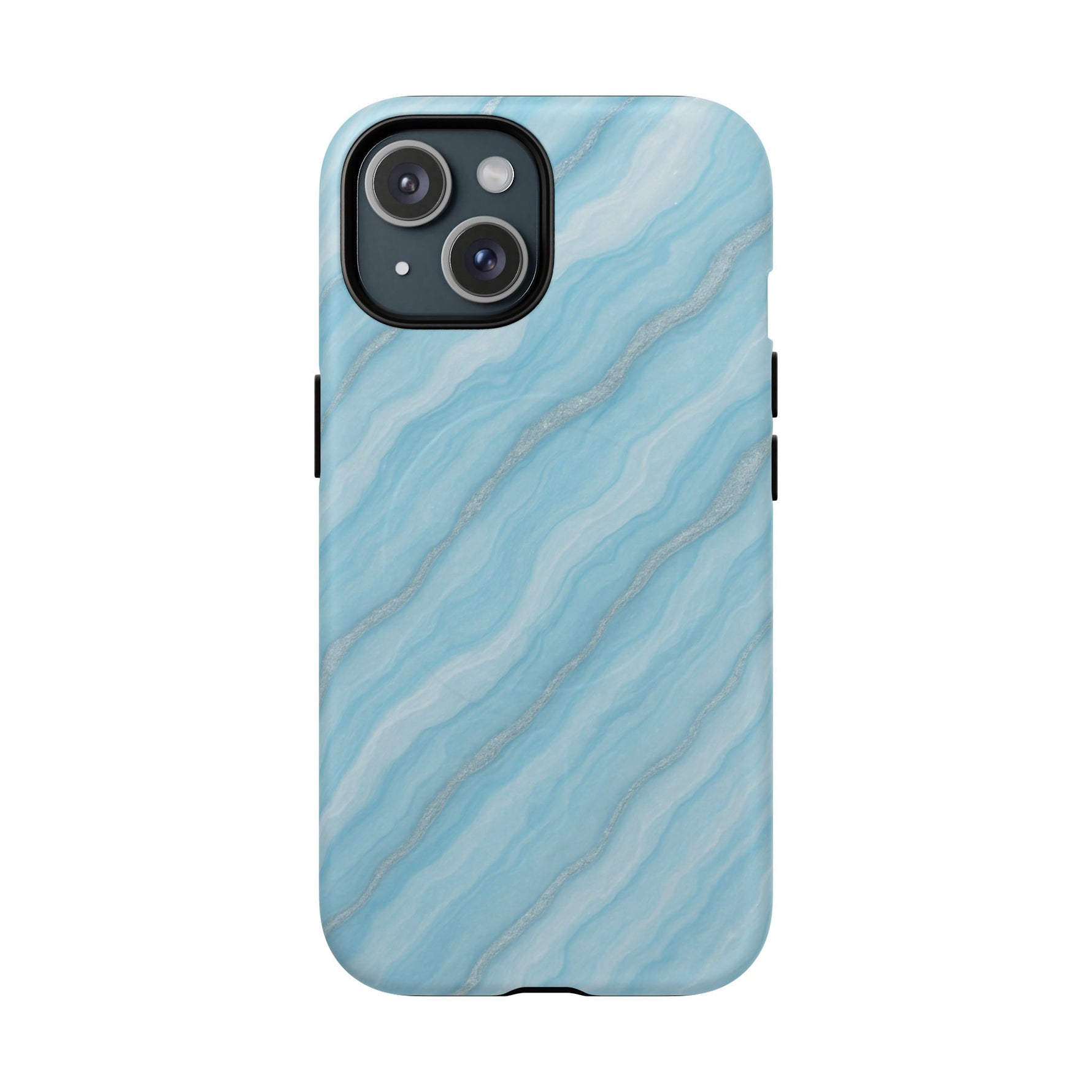 Sky Blue Marble iPhone Case with MagSafe - Shamo's