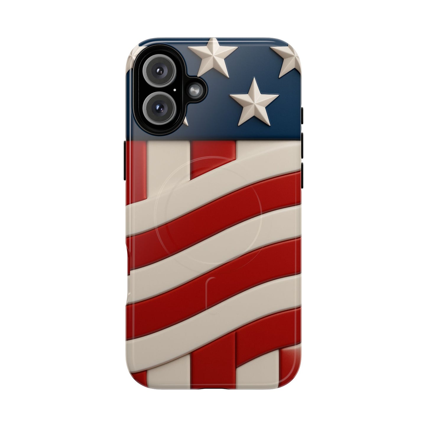 Patriotic iPhone Cases - MagSafe Tough American Flag Design
