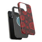 Melted Lava Dark Red Floral iPhone Case — MagSafe Compatible  Shamo's