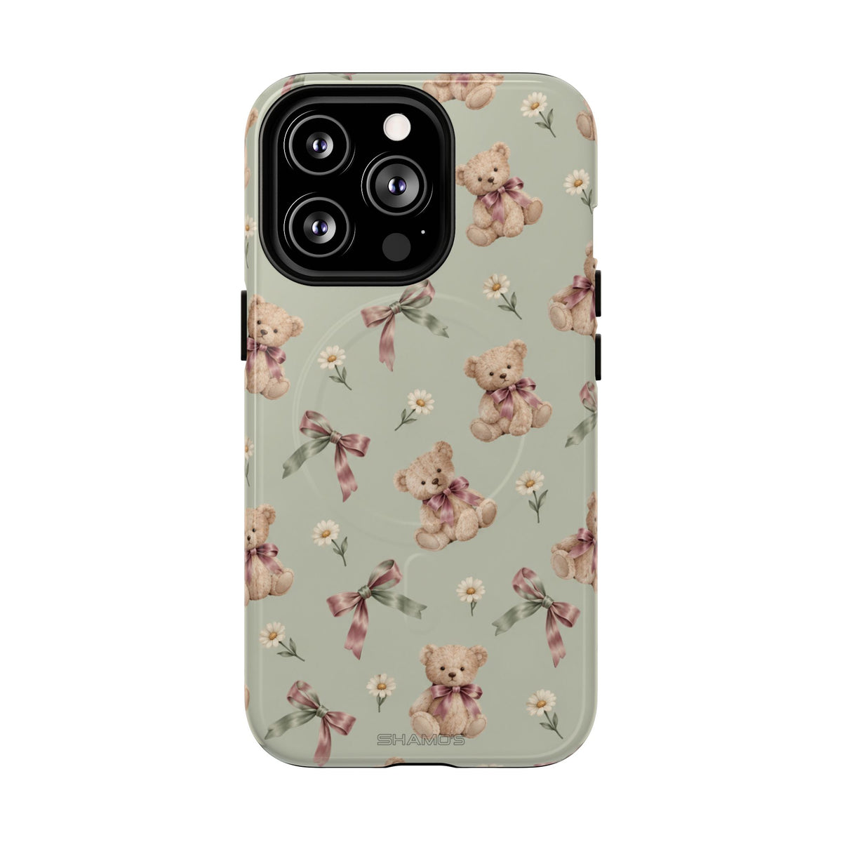 Funda para iPhone con lazo y osito de peluche con MagSafe