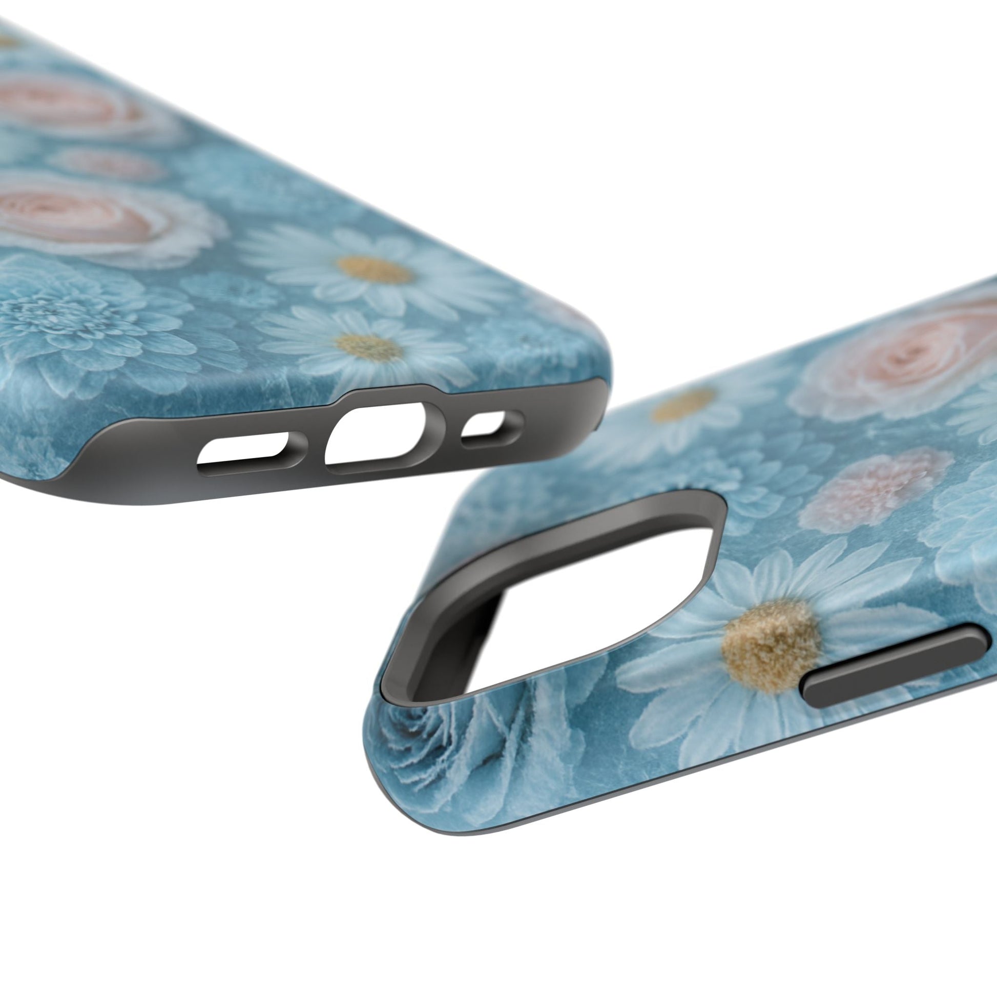 Frozen Floral Rose & Daisy Impact iPhone Case | MagSafe compatible  Shamo's