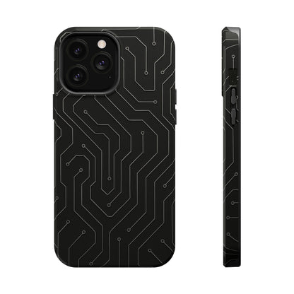 Black Circuit Board Design iPhone Case | MagSafe  Shamo's iPhone 13 Pro Max / Glossy