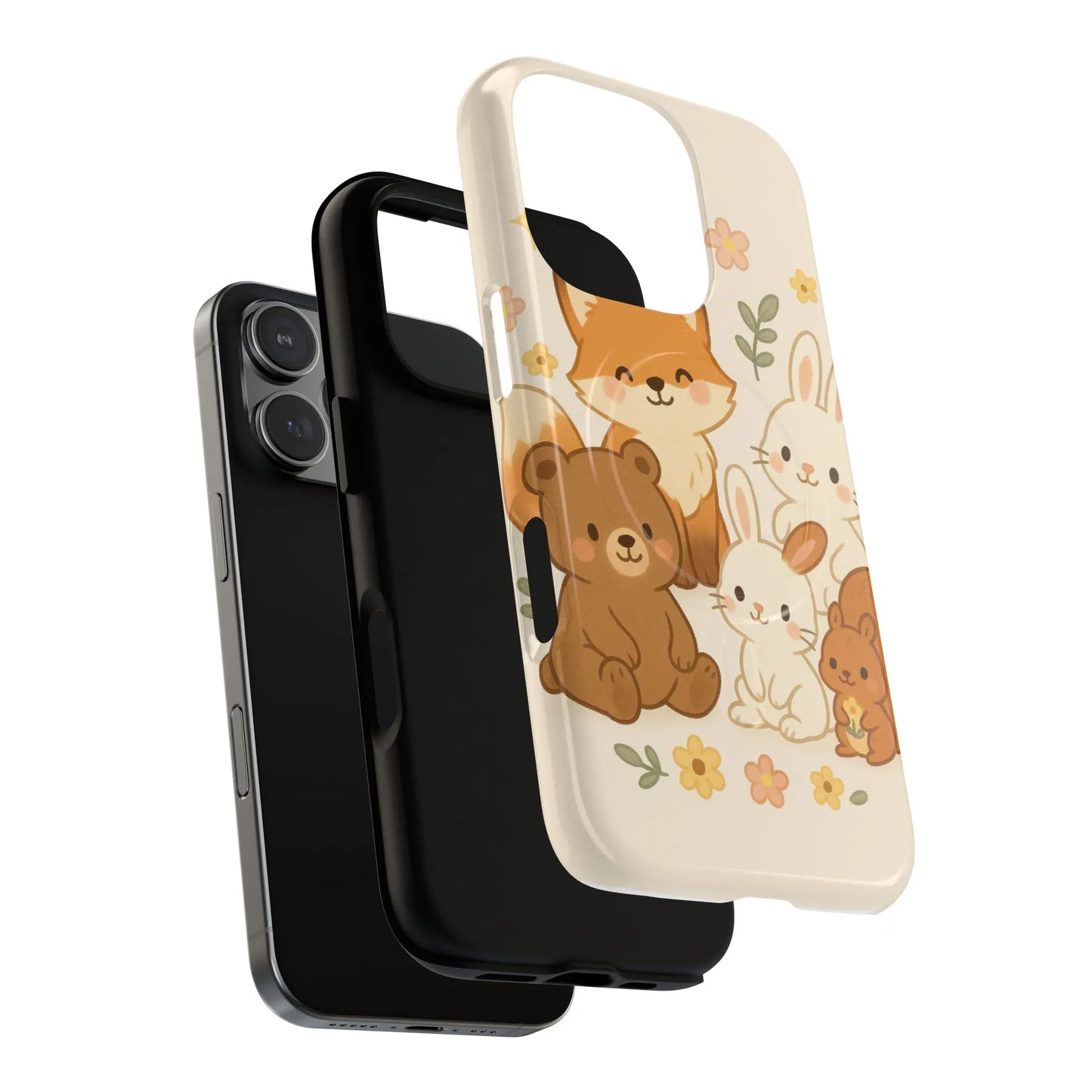 Forest Friends iPhone Case — Fox, Bear & Bunny Design. with MagSafe  Shamo's