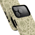 Sage Pattern Vintage Floral iPhone Case | Compatible with MagSafe - Shamo's
