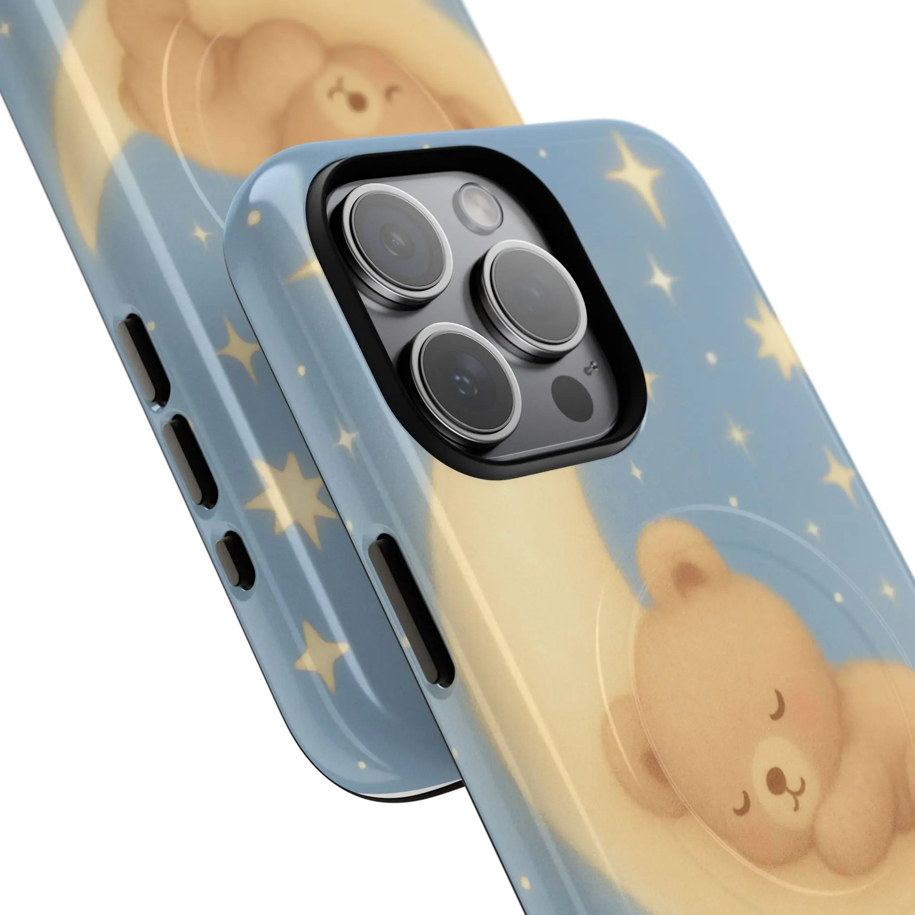 Sleepy Teddy Bear & Stars iPhone Case with MagSafe - Shamo's