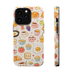 Kawaii Breakfast Pattern Magnetic Phone Case, Cute Cartoon Food Impact-Resistant Cover, MagSafe Compatible