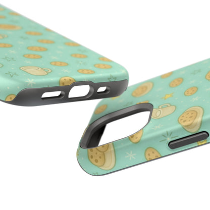 Cookie & Coffee Pattern Tough iPhone Case — Impact-Resistant