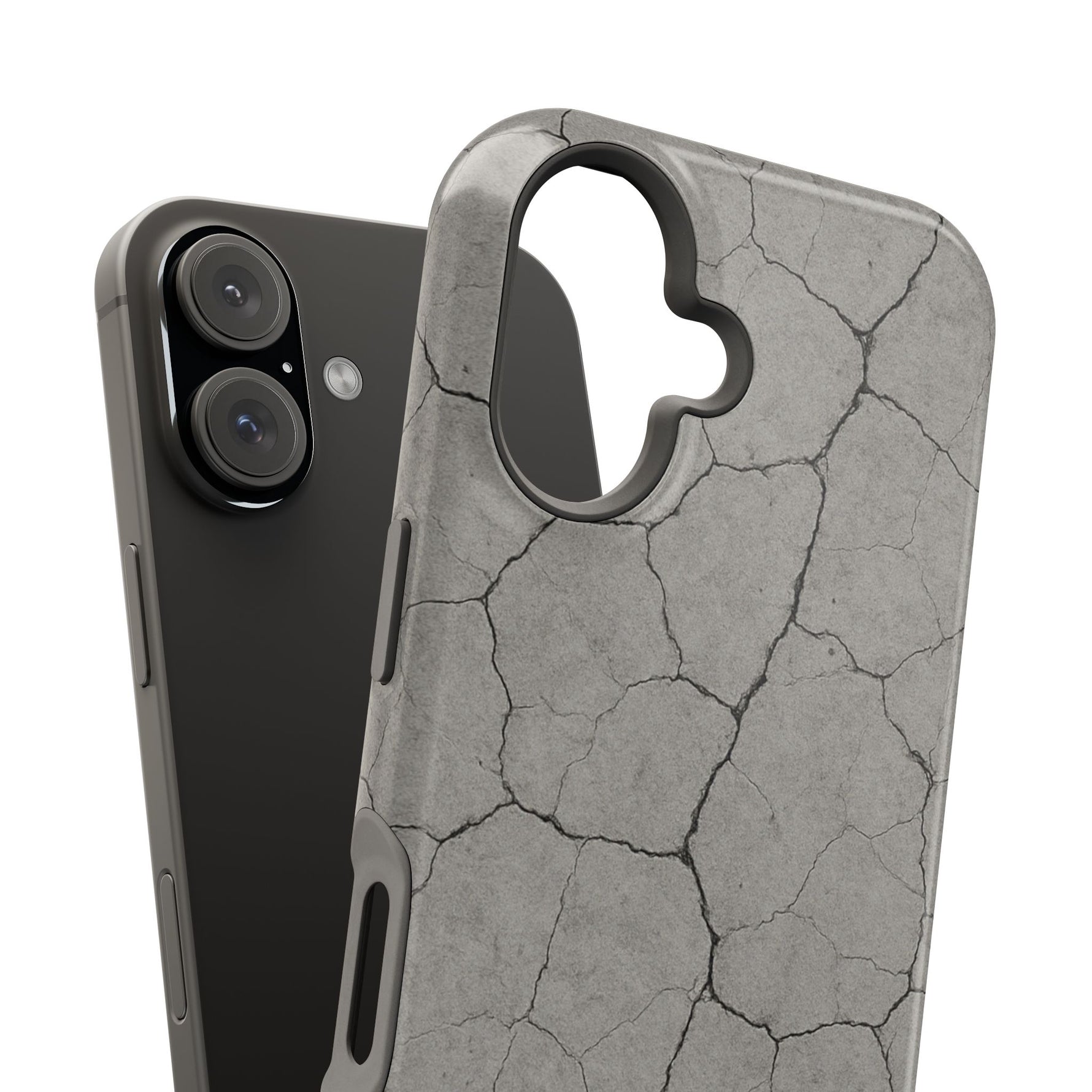 Cracked Concrete Texture iPhone Case with MagSafe compatibility