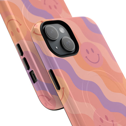 Groovy Smiley Faces Retro iPhone Case | MagSafe