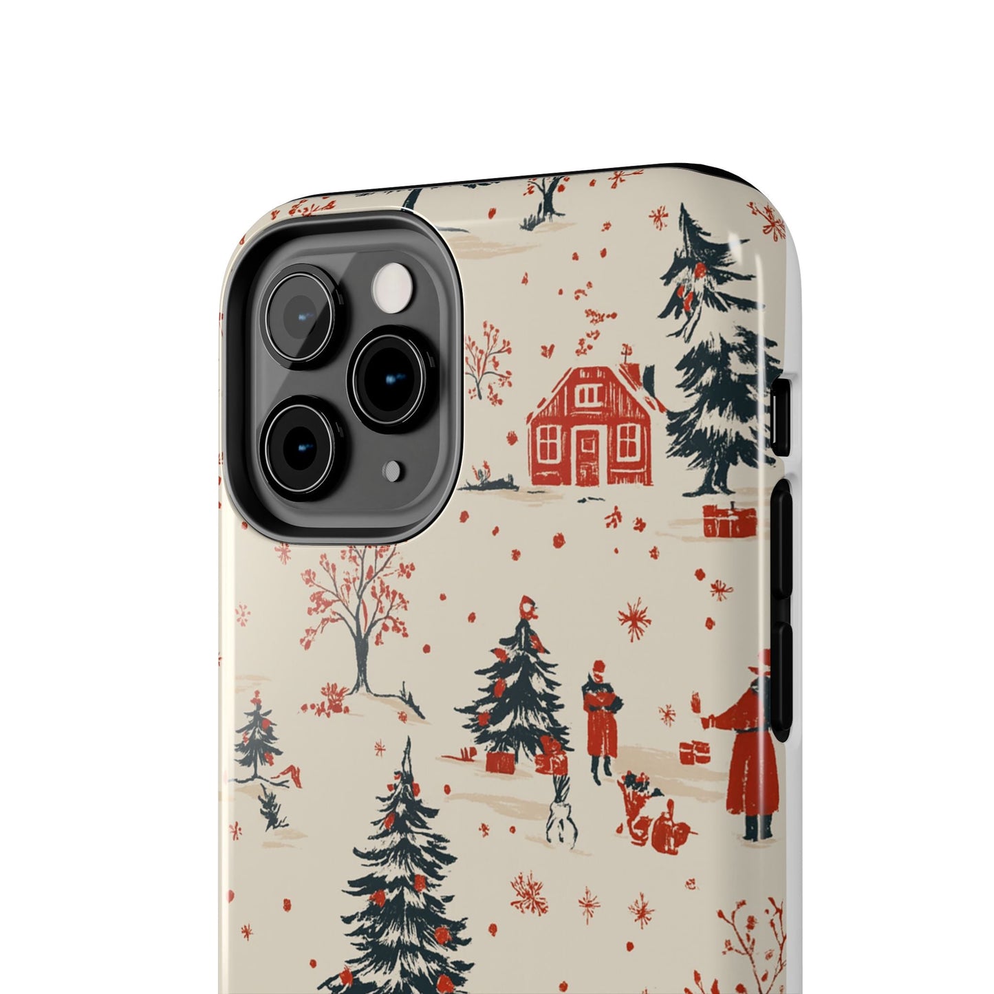 Winter Village Holiday Tough iPhone Case — Vintage Holidays & Snow Scene