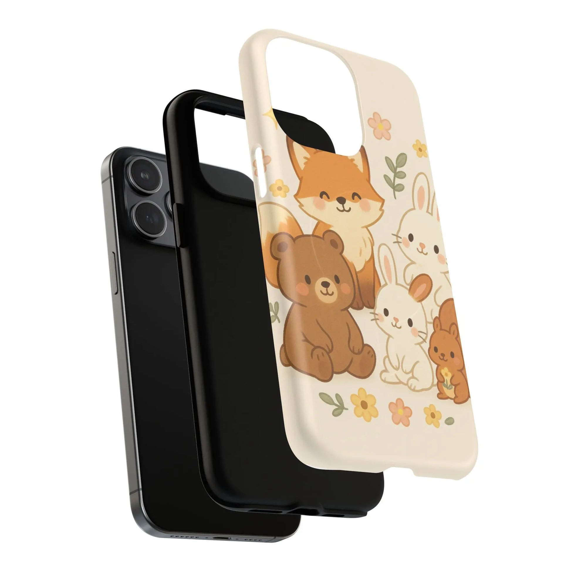 Forest Friends iPhone Case — Fox, Bear & Bunny Design. with MagSafe - Shamo's