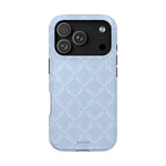 Light Blue Bow-Pattern Impact iPhone Case | MagSafe - iPhone 17 Pro / Glossy - Shamo's