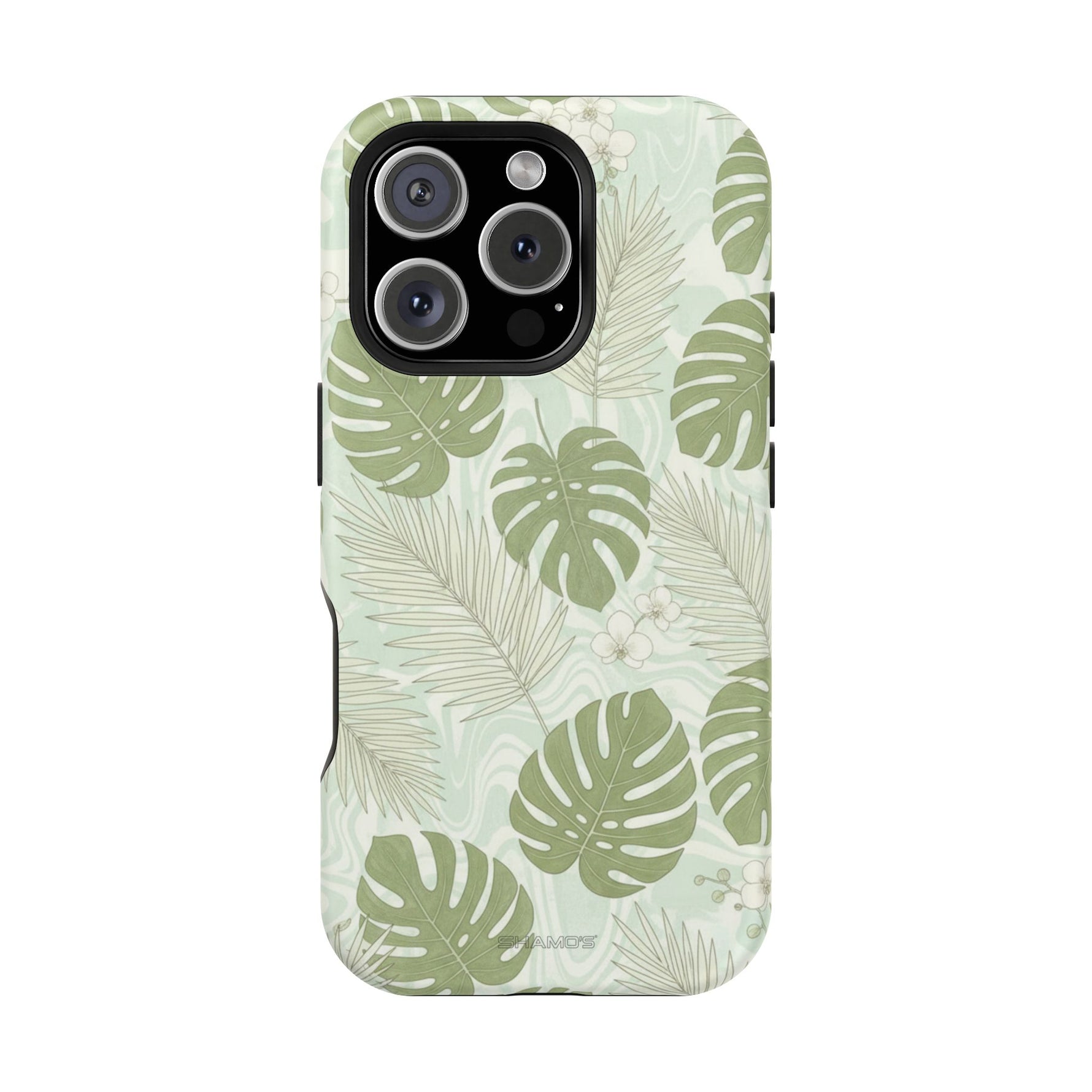 Tropical Monstera Phone Case, Impact-Resistant Magnetic iPhone Cover with MagSafe Compatibility
