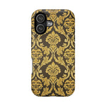Gold Damask Magnetic Impact-Resistant iPhone Case with MagSafe Compatibility