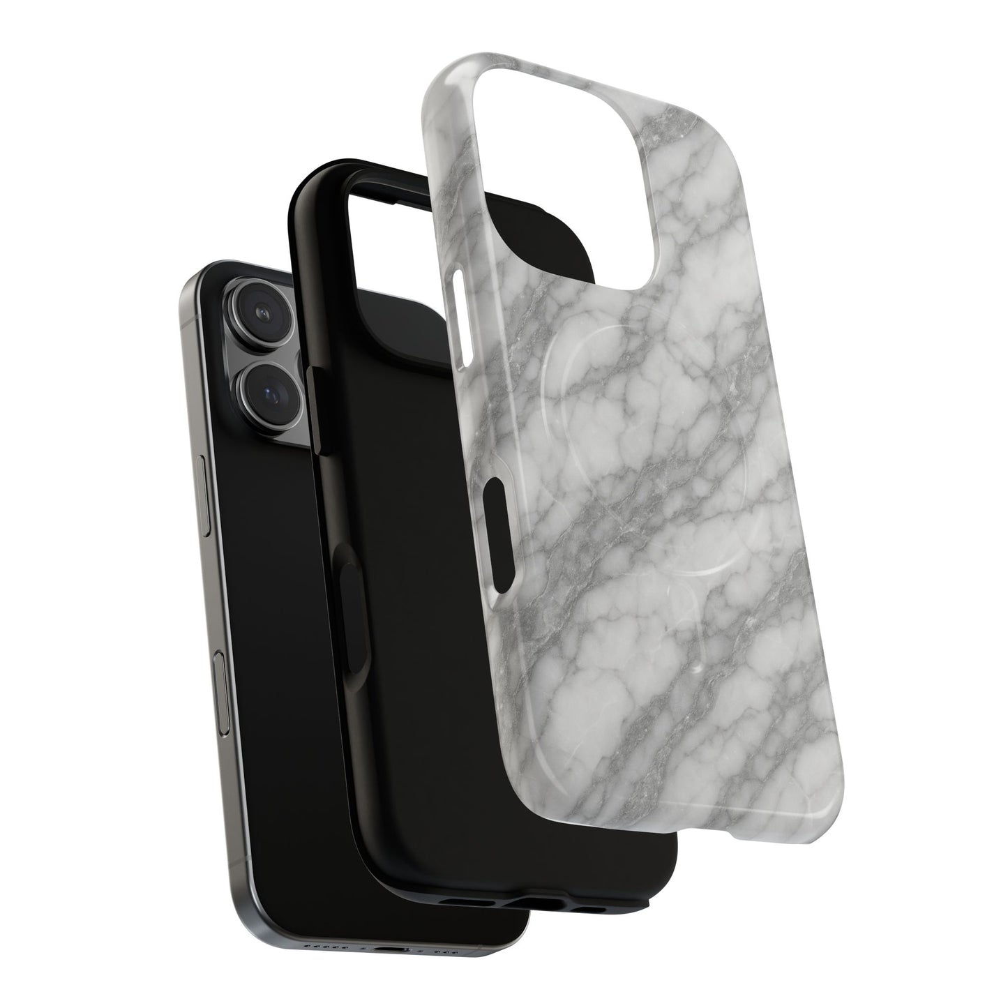 Silver Mist Marble iPhone Case with MagSafe