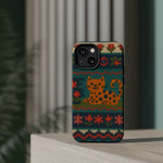 Cozy Knit Leopard Pattern Sweater Holiday Theme iPhone Case with MagSafe compatibility  Shamo's