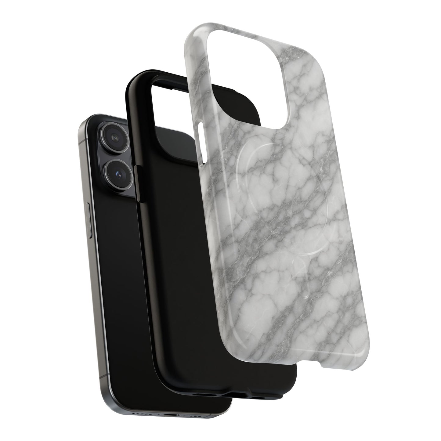 Silver Mist Marble iPhone Case with MagSafe - Shamo's