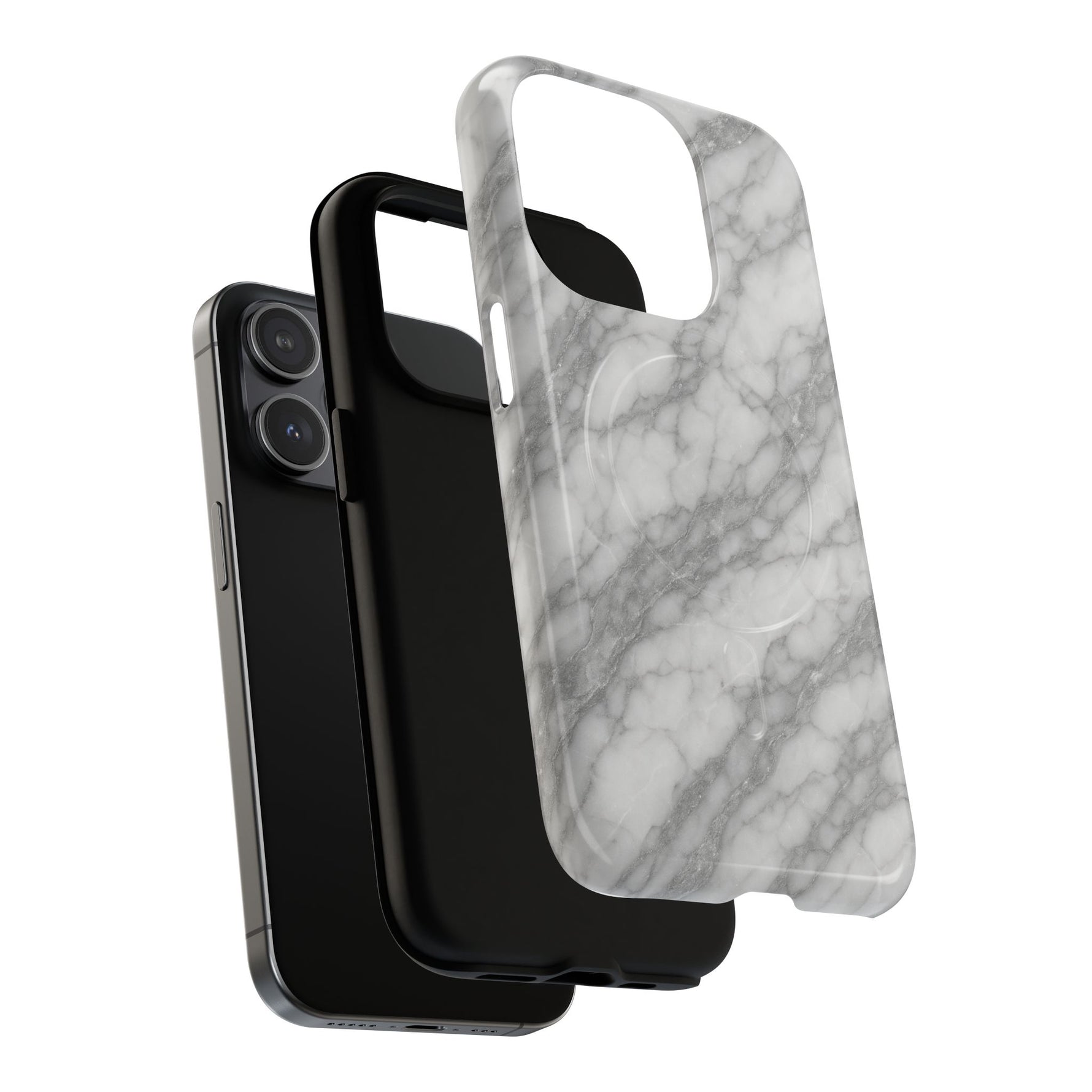 Silver Mist Marble iPhone Case with MagSafe - Shamo's