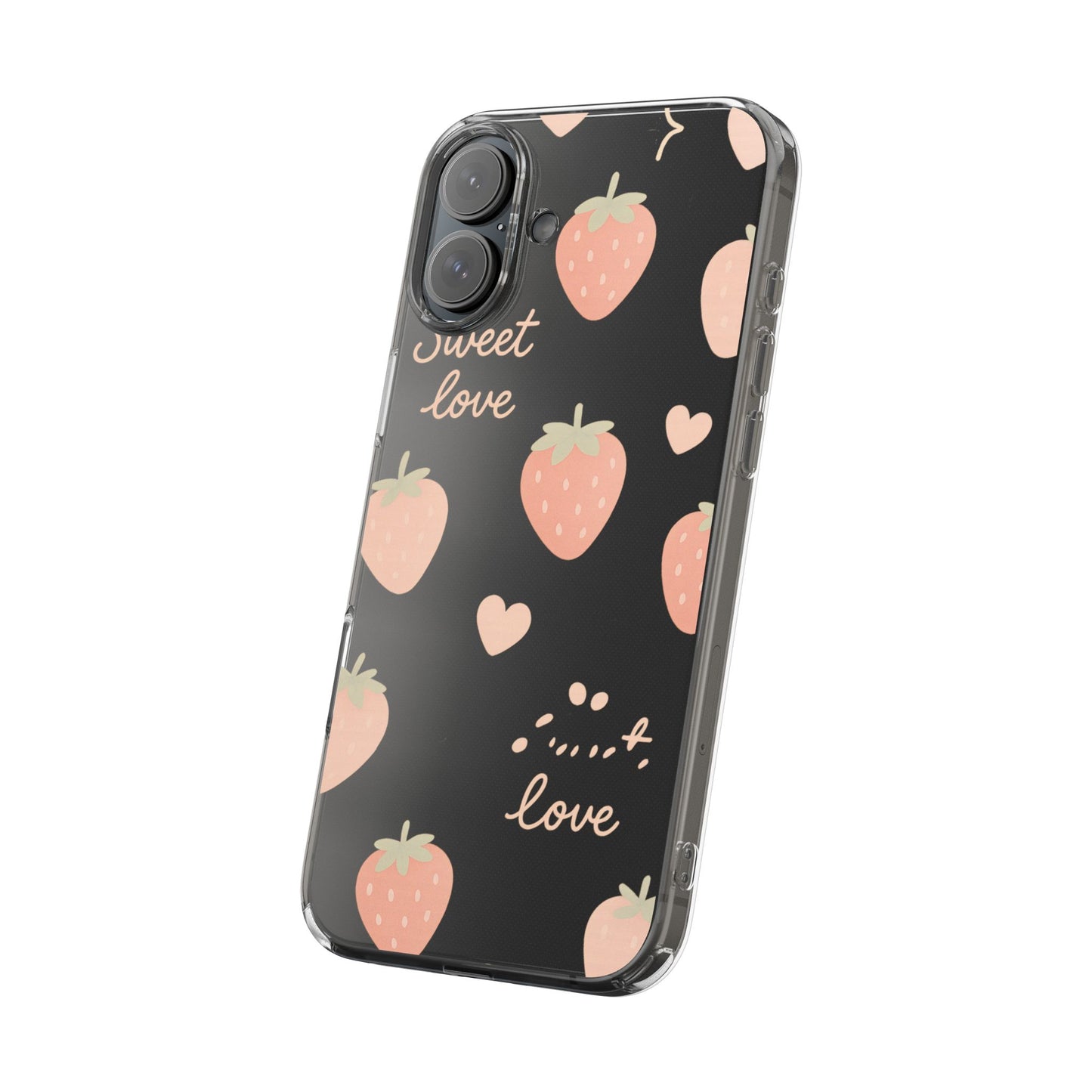Sweet Love Strawberry Clear iPhone Case | MagSafe