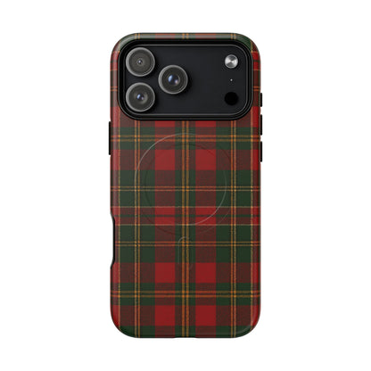 Plaid Holiday iPhone Case — Red & Green Tartan (MagSafe compatible)
