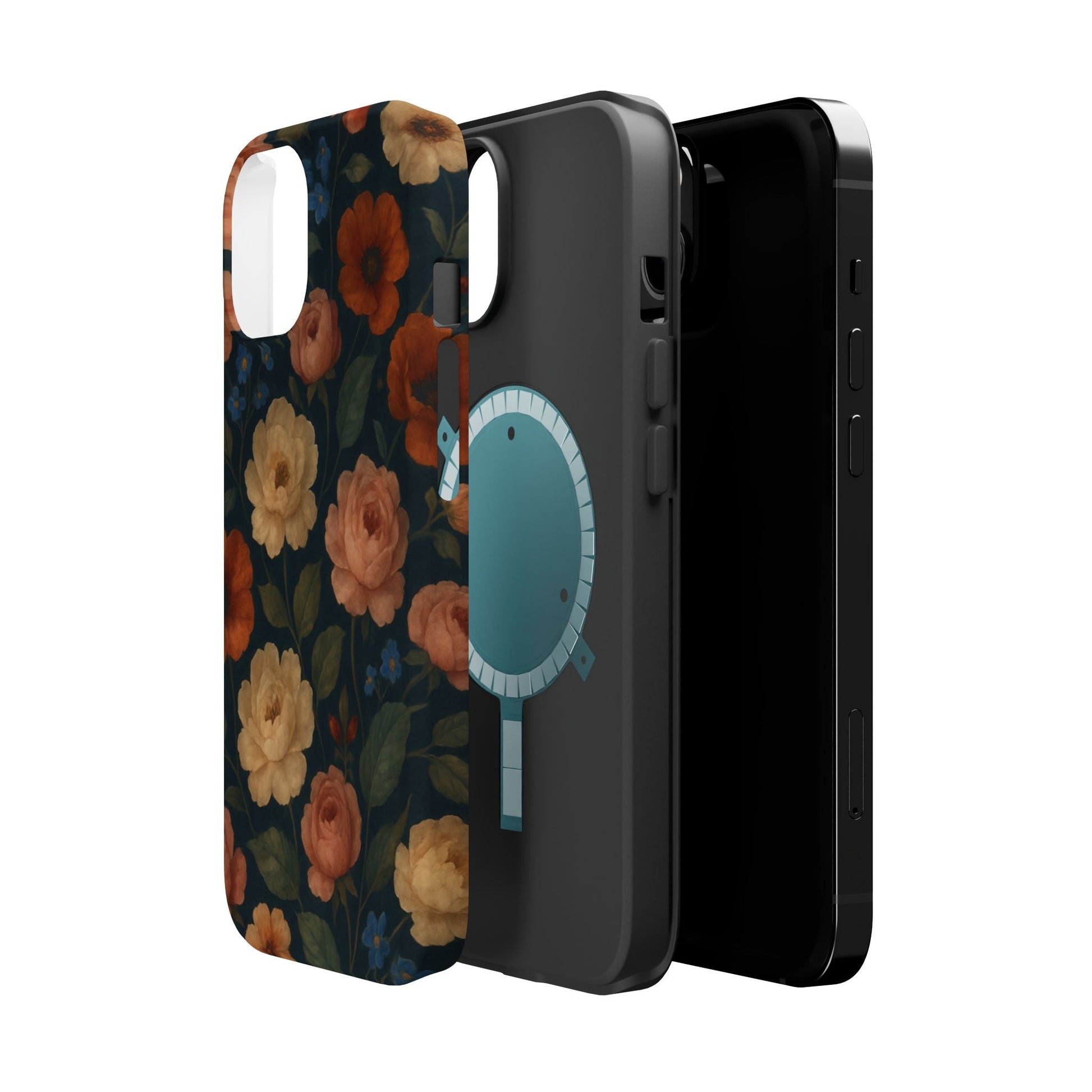 Floral Vintage Rose Magnetic Impact iPhone Case with MagSafe  Shamo's