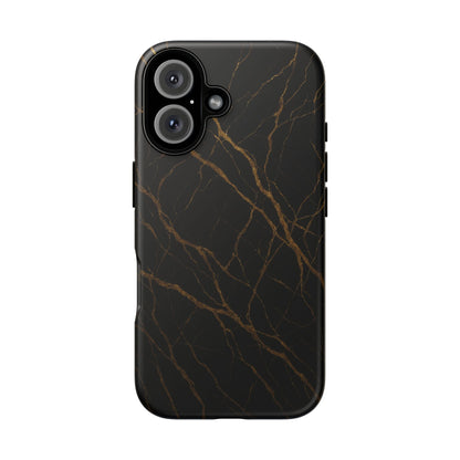 Black Marble Tough iPhone Case