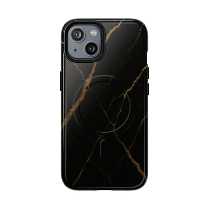 Black & Gold Marble iPhone Case with MagSafe - Shamo's