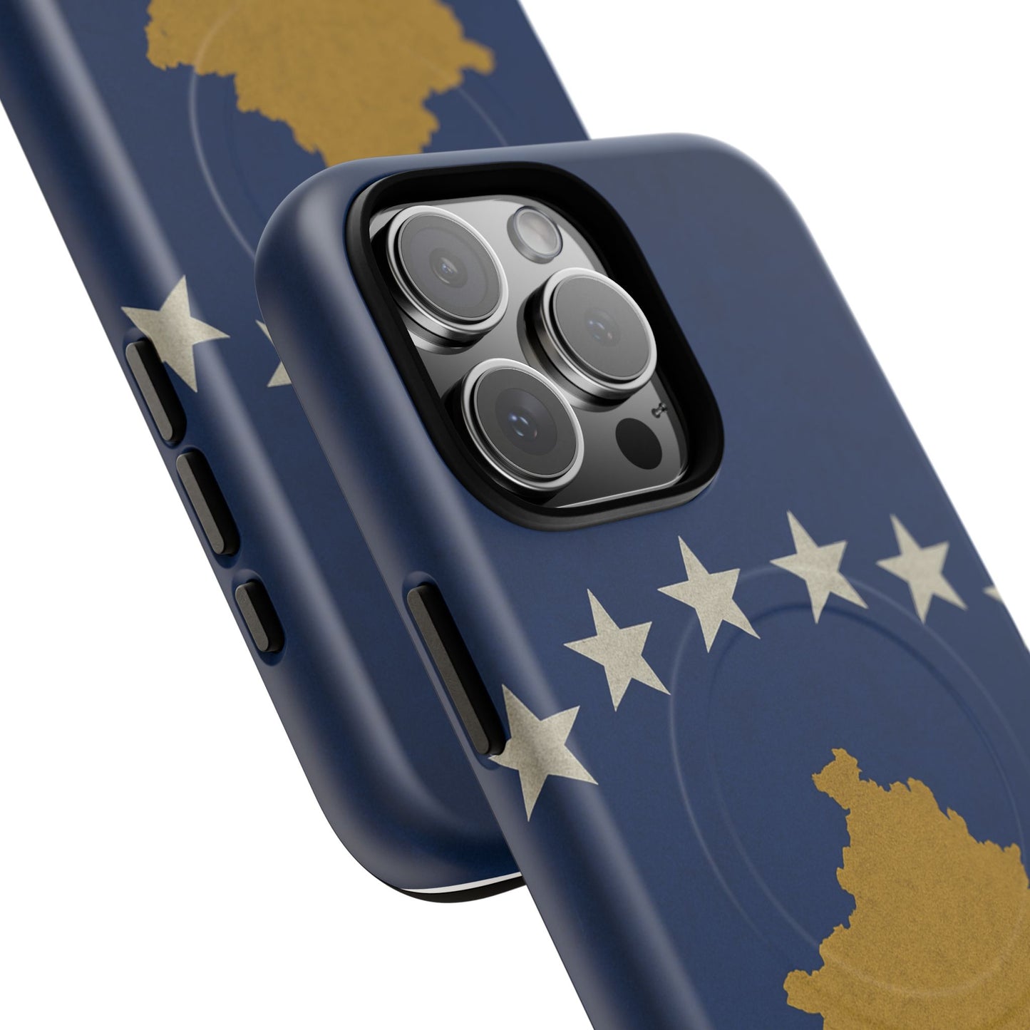 Kosovo Flag Tough iPhone Case — Navy Blue Stars & Gold Map (MagSafe compatible)  Shamo's