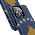 Kosovo Flag Tough iPhone Case — Navy Blue Stars & Gold Map (MagSafe compatible)  Shamo's