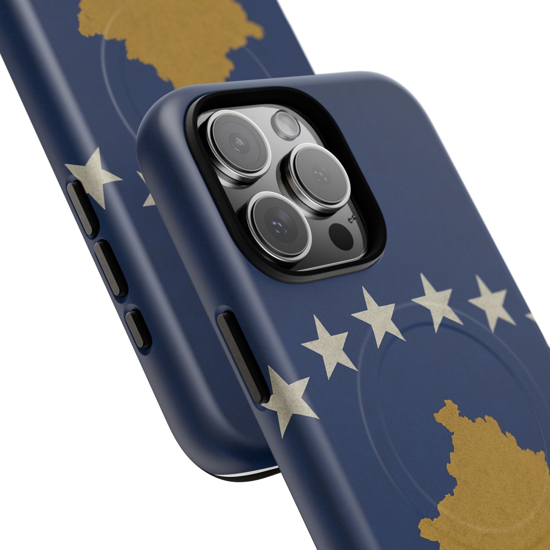 Kosovo Flag Tough iPhone Case — Navy Blue Stars & Gold Map (MagSafe compatible)  Shamo's