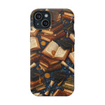 Vintage Books & Graduation Caps MagSafe Phone Case, Impact-Resistant Graduation Gift - iPhone 15 Plus / Matte - Shamo's
