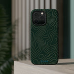 Topographic Green Magnetic Impact-Resistant iPhone Case | MagSafe compatible  Shamo's
