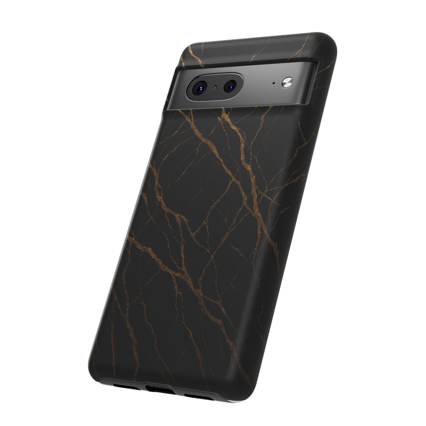 Black Marble Tough iPhone Case