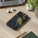 Blue Gold Agate Tough Phone Case Marble Stone Design  Shamo's