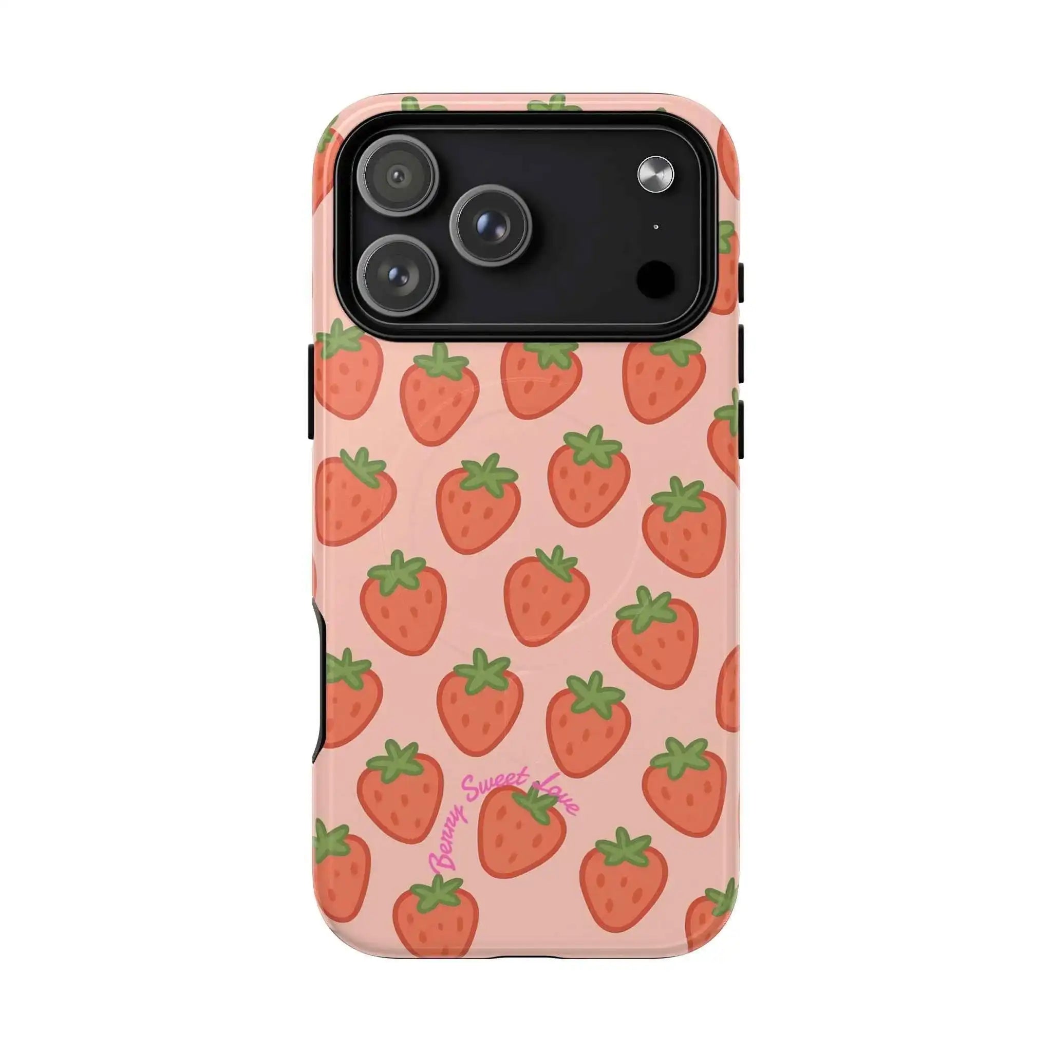 Strawberry Pattern Magnetic Phone Case | Berry Sweet Love