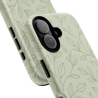 Sage Botanical Leaves Floral iPhone Case | MagSafe