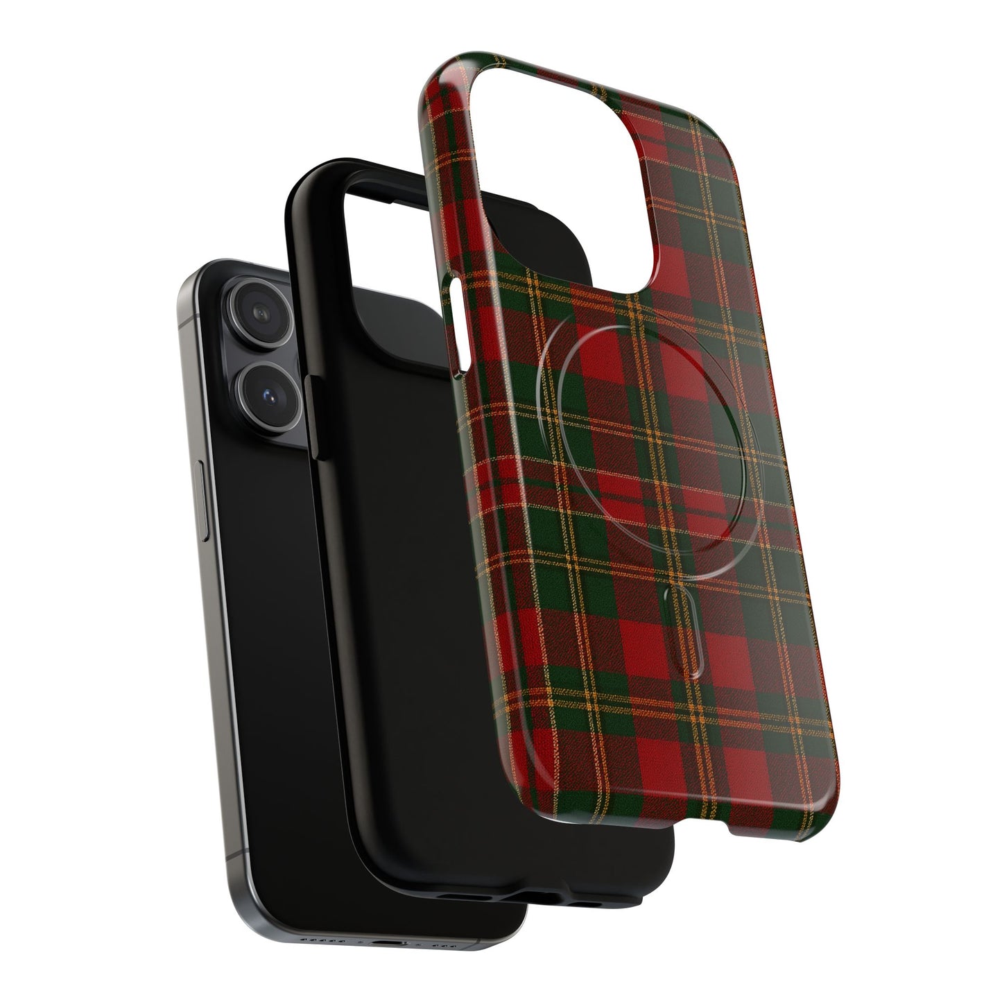 Plaid Holiday iPhone Case — Red & Green Tartan (MagSafe compatible)