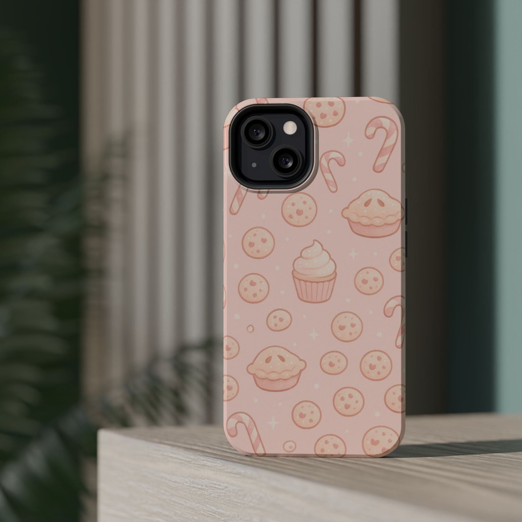 Pink Holiday Sweets Pattern (Cupcake, Pie, Candy Cane) iPhone Case with MagSafe  Shamo's