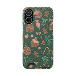 Holiday Gingerbread Phone Case with Card Holder — Festive Green Candy Cane Design  Shamo's iPhone 17 / Matte / Without gift packaging